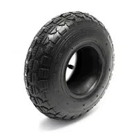 Wiltec Reifen für Aufsitzmäher 11x4.10/3.50-5 4pr mit Schlauch und Winkelventil Komplettrad Rasentraktor