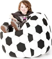 Sitzsack BeanBag L Fußball  90 x 70 cm Schwarz Bbl