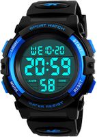 Jungen Digitaluhren,Kinder Sport wasserdicht Digital Uhren mit Alarm/Timer/EL Licht,Blau Kinderuhren Outdoor Armbanduhr