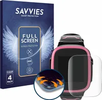 4x Savvies Fullscreen Schutzfolie für Xplora X5 Play Displayschutz Folie Fullcover Klar Transparent