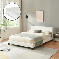 Kunstlederbett 'Albacete' mit Matratze Kunstleder 140 x 200 cm Weiß