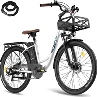 Elektrofahrrad bis zu 160 - 200 km E-Bike mit 7 Gang Akku 20,3 Ah Citybike Wasserdicht IP54, Weiß