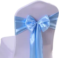 Satin-Stuhlschleife, Schärpe für Hochzeit, Party, Dekoration, Stuhlbezug, Schärpen, Himmelblau, 10 Stück