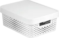 Úložný box INFINITY 11l s vekom biely perforovaný