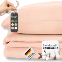 Alavya Home® Musselin Bettwäsche 135x200 2 teilig |   & für Allergiker geeignet | Bettwäsche Set mit je 1 Bettbezügen 135 x 200 & 1 Kissenbezügen 80x80 | Atmungsaktiv