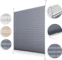 Plissee Klemmfix, verspannt, blickdicht, Sichtschutz Sonnenschutz Jalousie Grau,45 cm x 130 cm (B x L)