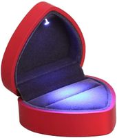 Schwarz 1x LED Ring Box Ringschachtel Hochzeit LED Licht Samt Ring Geschenkbox 