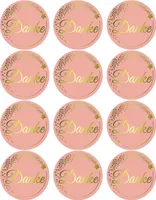 Oblique Unique 12 Sticker Danke Aufkleber zum Danke sagen für Gastgeschenk Geschenkdeko rosé