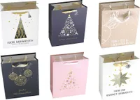 12 x Geschenktüten aus Papier für Weihnachten in edler Optik (18 x 23 x 10 cm)B/H/T  Geschenkverpackung Weihnachten Geschenktaschen Weihnachten