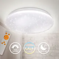 Stropné svetlo Ø33,8 cm - 17W, 1530lm, LED, stmievateľné, diaľkové ovládanie, CCT, biele