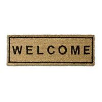 relaxdays Kokosmatte Welcome braun 25,0 x 75,0 cm