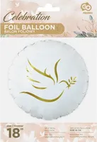 Balon foliowy Złoty gołąbek okrągły