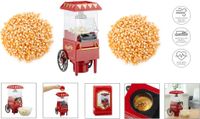 Retro Design Popcornmaschine I Popcorn Maker Maschine 1200 Watt I Heißluft ohne Fett und Ölfrei I Poppcorn Party Popper Machine I Rot/Red Edition I inkl GRATIS Popcornmais ( READY TO GO )