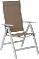 Merxx Klappsessel "Carrara" - Aluminiumgestell Silber mit Textilbespannung Taupe