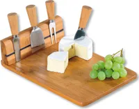 Kesper Käseschneidebrett mit Besteck, aus Bambus, inkl. 4 Käse-Messern, 5864113