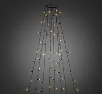 Konstsmide LED Baummantel mit Ring Ø 11, 8 Stränge à 30 Dioden, mit Multifunktion, frei wählbarem Timer und Dimmer, reagiert auf Musik, APP-gesteuert (Android & IOS), 240 bernsteinfarbene Dioden, 24V_Außentrafo, schwarzes Kabel - 6520-870
