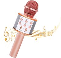 Bluetooth Karaoke Wireless Mikrofon Tragbares Handmikrofon Mic KTV für Kinder und Erwachsene