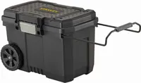 Stanley Mobile Montagebox mit Teleskopgriff STST33090-1 52L, Werkzeugkoffer IP53 Nässe- und Staubschutz