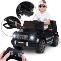 Actionbikes Motors Kinder Elektro Auto Mercedes AMG G63 W463 | 12 V 4,5 Ah - Elektroauto mit Fernbedienung - USB/AUX/SD-Karte - Ab 3 Jahre (Schwarz)
