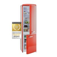 Exquisit Retrokühlschrank RKGC250-70-H-160E rot | Standgerät | 244 l Volumen | rot