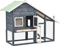 vidaXL králíkárna šedobílá 140x63x120 cm jedlový masiv