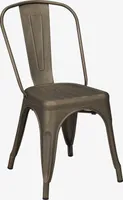 Kuchyňská židle METAL jídelní židle dřevěný sedák stohovatelný, barva:matná/metalická hnědá, materiál:kov