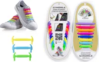 SCHNÜRRLIE elastische Silikon Schnürsenkel - Schuhband ohne Schuhe Binden für Kinder und Erwachsene - Neon Bunt