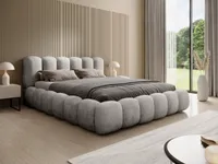 QUARTO Exklusives Polsterbett FLOW 160x200 cm – Designerbett mit Bettkasten & Lattenrost – Grau (Aphrodite 20)