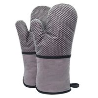 Unisex Topfhandschuhe Ofenhandschuhe grau Grillhandschuhe aus Silikon und Baumwolle Backzubehör und Grillzubehör