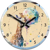 ModernClock, Wanduhr, Wanduhr für Kinder, 30 cm, Giraffe