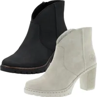 Rieker Damen Stiefelette Blockabsatz Reißverschluss Y2553, Größe:42 EU, Farbe:Beige