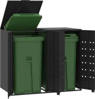 Box na odpadky pro 2 tuny černý 138x79x117 cm ocelový