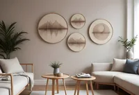 Wallity, Huhu299, Dekorativní rámovaný obraz z MDF (4 kusy), Vícebarevný, 100 % MASIVNÍ DŘEVO, 36 x 36 cm