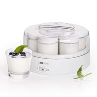 Clatronic Joghurtbereiter für schnelle & einfache Zubereitung | Joghurtmaschine für Joghurt, Quark & Frischkäse | Yogurt Maker mit 7 Portionsgläsern á 160 ml mit Deckel | JM 3344