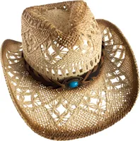 Cowboyhut mit Hutband - Westernhut - Hut Gr.  52-59 cm - beige Countryhut L - 57-59 cm