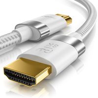 Primewire - 5m High Speed 8K HDMI Kabel 2.1 mit Ethernet ARC 3D 4K Ultra HD 7680x4320 @ 120 Hz PS4 360 TV OLED PC Laptop Beamer Monitor - Weiß/Silber
