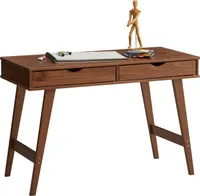 Schreibtisch MILO mit 2 Schubkasten, massives Kiefernholz, stabil und langlebig,  ideal für Home-Office, kastanienfarben, Schubladen für Stauraum
