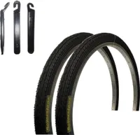 2 x Roverstone 26" Fahrradreifen Fahrradmantel Schwarz 47-559 (26 x 1,75)  inkl. Reifenheber