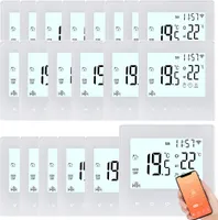 20X Digital LCD Tuya WiFi Raumthermostat, Programmierbares Thermostat fuer 3A Warmwasserbereitung ,Wandthermostat Unterputz Fu?bodenheizung Innenthermometer Temperaturregler, Weiß