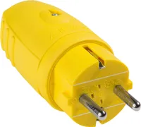 as-Schwabe Gummi-Stecker Schutzkontakt ohne Kabel max. 2,5mm² 230V Gelb IP44