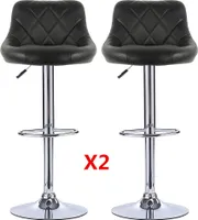4er Set  Barhocker mit Lehne  aus Kunstleder 360° drehbar höhenverstellbar - Barstuhl, Küchenhocker Schwarz