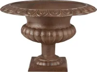 2 Stück Esschert Design Französische Vase, 45 x 45 x 30 cm, aus Gusseisen, niedrig, Größe L, Blumenvase, Pflanzenvase, stabiler Stand, Gartendeko