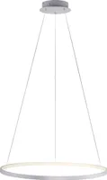 Selltec LED Pendellampe RING silber Leuchtring rund dimmbar über Wandschalter warmweiß Wohnzimmer, Küche, Esszimmer 11522055, 11523055, 11524055, 11525055