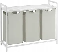 Badezimmerschrank mit Wäschekorb 92,5 x 33 x 72 cm Weiß