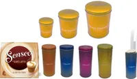 Senseo Latte Pads + Kaffeepaddose hält die Pads länger frisch - Pad Dose für Senseo Pads - edle Vorratsdsdose für Pads  + Geschenke und die Metalldose