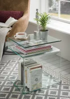 Beistelltisch >7/108-10< in Klarglas, Glas - 42x48x38cm (BxHxT)