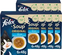 FELIX Soup, Suppe mit zarten Stückchen, Geschmacksvielfalt aus dem Wasser, 6erPack à 48g (8er Pack (8 x 6 x 48g))