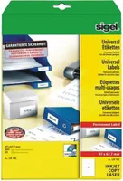 SIGEL LA142 Universal-Etiketten, 97 x 67,7 mm, weiß, 200 Etiketten