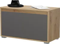 Garderobe Sitzbank "Piazza" grau und Eiche Garderobenbank 76 x 44 cm