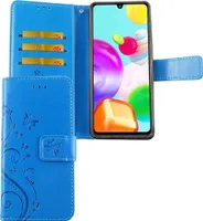 Samsung Galaxy A41 etui na telefon komórkowy etui ochronne etui z klapką etui na kartę niebieskie